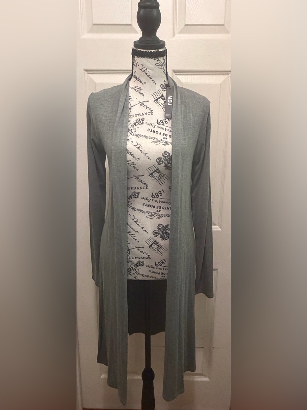 Light Gray Women's Open-Front Cardigan Sweater